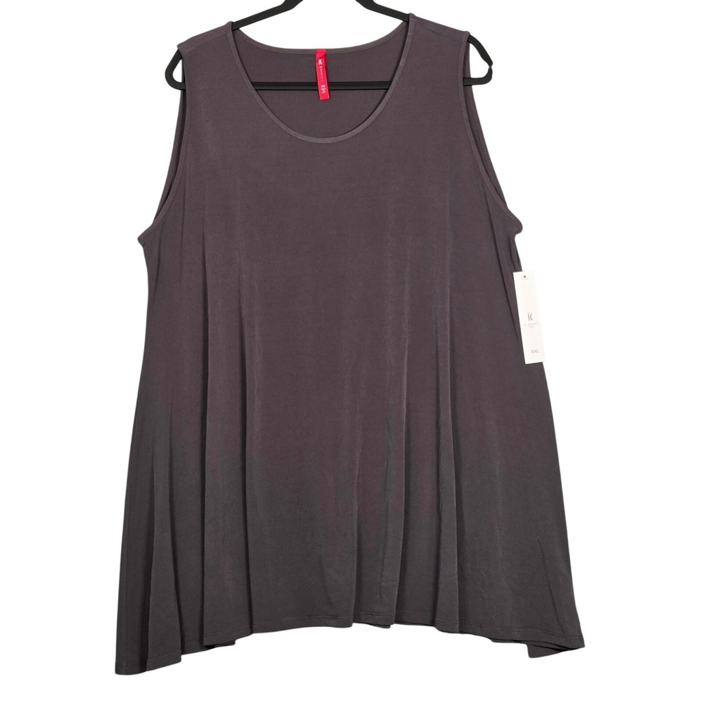 IC by Connie K NEW‎ Women XXL Sleeveless Tunic Tank Top Charcoal Grey 6822T USA
